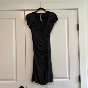 Anthropologie‎ Bailey 44 Sleeveless Faux Wrap Dress in Black Size Small